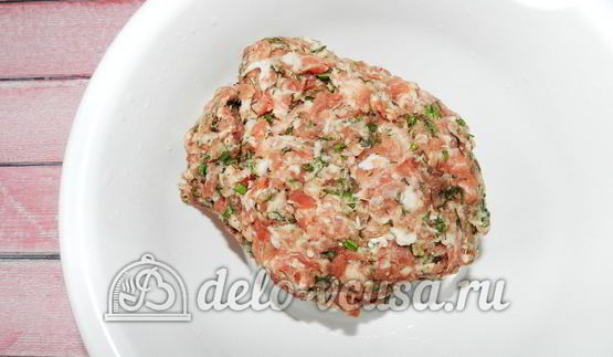 полента с тефтелями