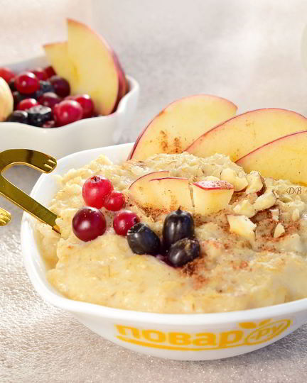 Рецепт датской овсянки с кусочками фруктов