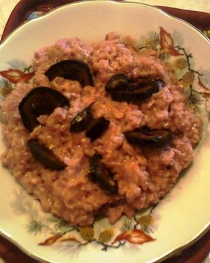 Овсяная каша с гранатовым соком