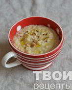 Овсяная каша с сыром и оливковым маслом