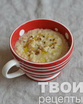 Овсяная каша с сыром и оливковым маслом