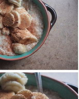 Овсянка на банановом молоке с корицей