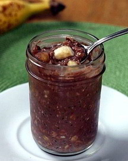 Рецепт овсянки в банке с бананом и какао