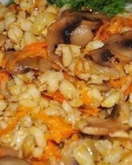 Рецепт перловой каши с грибами