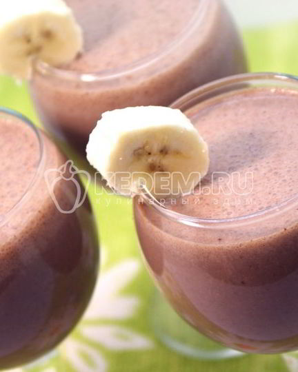 Рецепт бананова-шоколадного коктейль