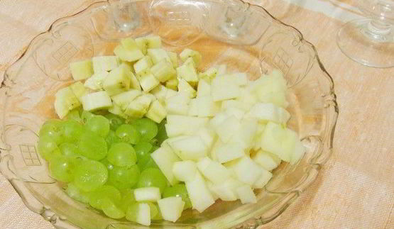 чайное желе с фруктами