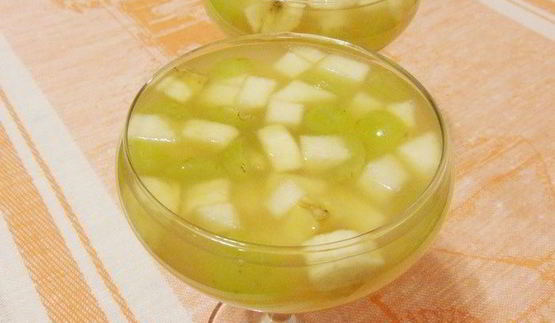 чайное желе с фруктами