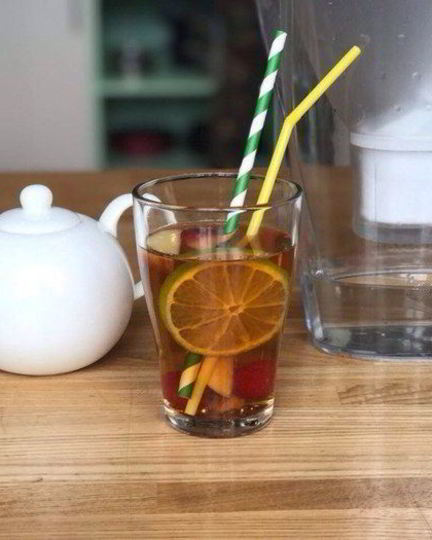 Рецепт холодного чая с малиной и лимоном