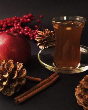 Коричный чай с яблоком, апельсином и мятой