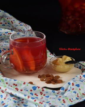 Вишневый чай с изюмом и апельсином