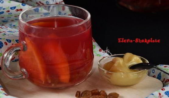 вишневый чай с изюмом и апельсином