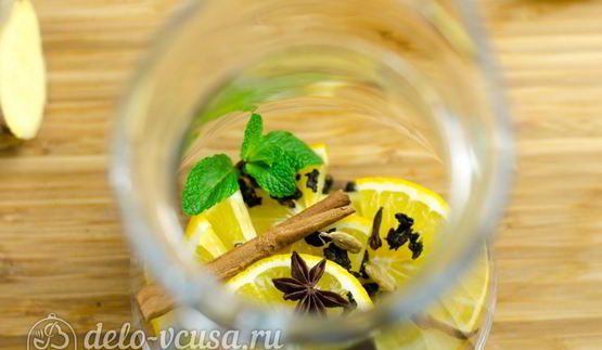 зеленый чай с имбирем и корицей