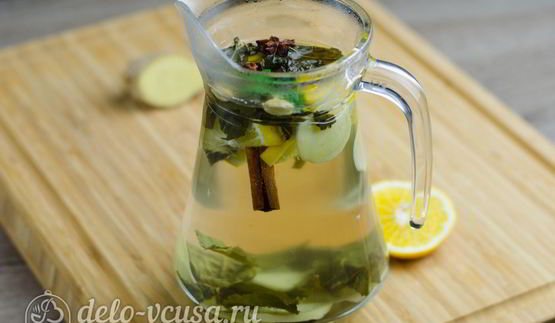 зеленый чай с имбирем и корицей