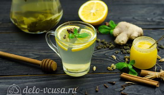 зеленый чай с имбирем и корицей
