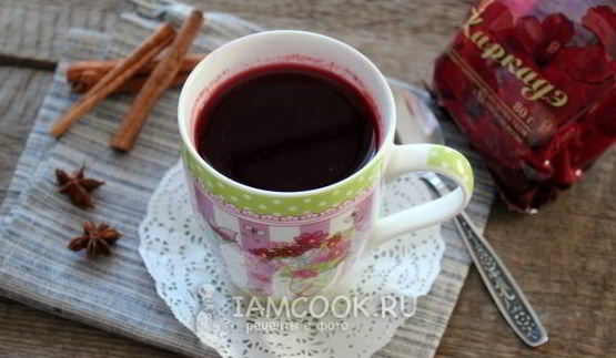 безалкогольный глинтвейн из каркаде