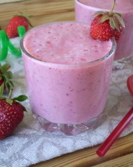 Рецепт клубничного коктейля в блендере
