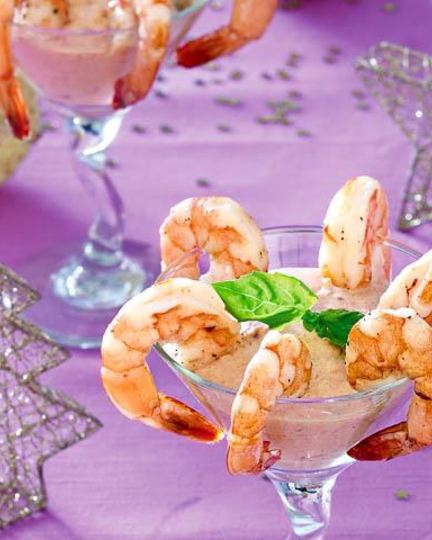 Рецепт креветочного коктейля с томатным дипом