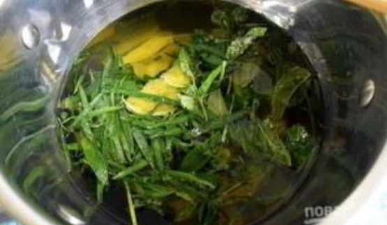 лимонад из тархуна, лимона и мяты