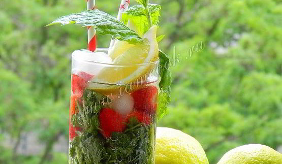 клубничный мохито, безалкогольный