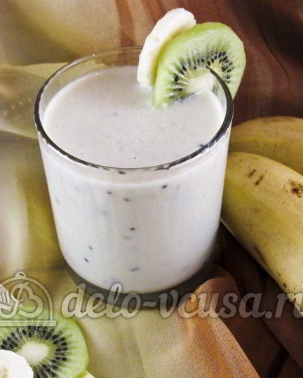 Рецепт овсяного смузи с бананом и киви