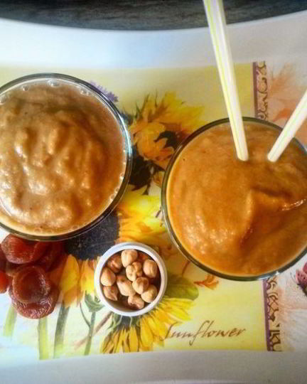 Рецепт смузей с бананами и курагой