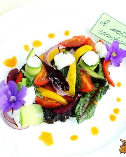 Рецепт греческого салата в новом стиле с молодой зеленью