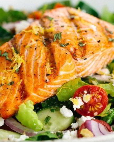 Рецепт салата греческого с семгой