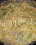 Картофель в майонезе с ананасами и салатик Свекла с сыром