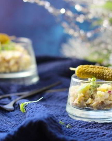 Рецепт картофельного салата с белой рыбой