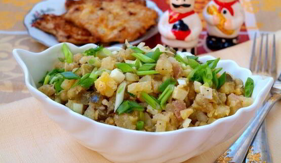 картофельный салат с горчичной заправкой