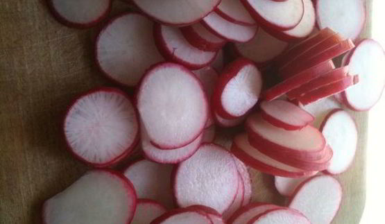 картофельный салат с редисом