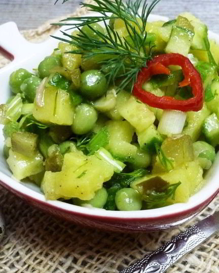 Рецепт салата из картофеля и огурцов