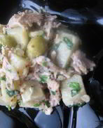 Теплый картофельный салат с телятиной