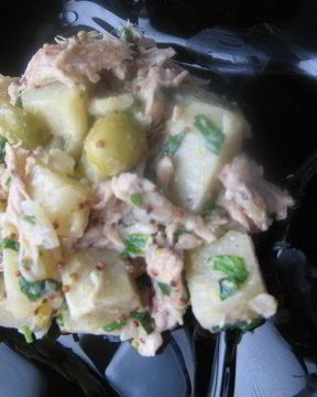 Теплый картофельный салат с телятиной