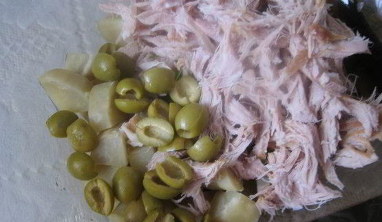 теплый картофельный салат с телятиной