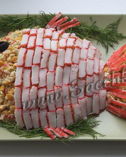 Рецепт крабового салата с кукурузой