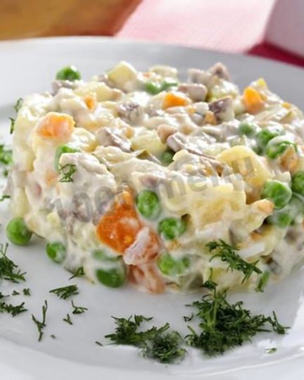 Рецепт классического оливье с мясом говядины