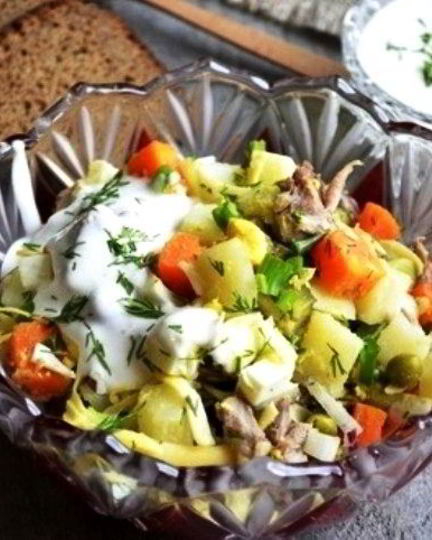 Рецепт оливье с индейкой