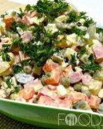 Оливье с маринованными огурцами