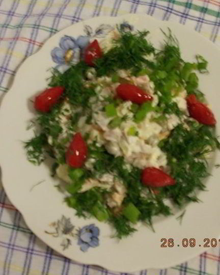 Рецепт оливье с морковью, бужениной и зеленым луком