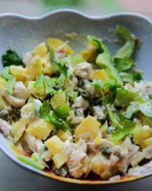 Оливье с рыбой