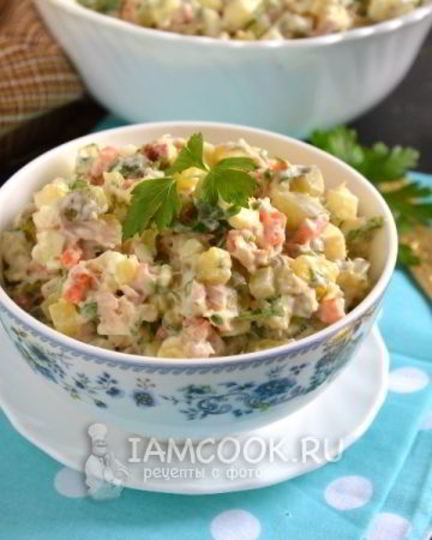 Рецепт оливье с тунцом