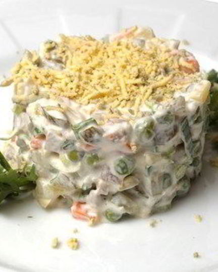 Рецепт оливье с яблоками