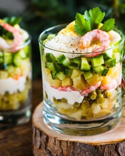 Рецепт оливье со свежим огурцом