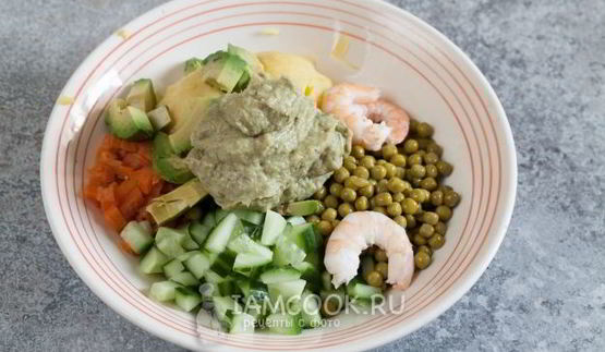 постный оливье с креветками