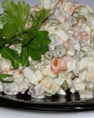 Постный салат Оливье