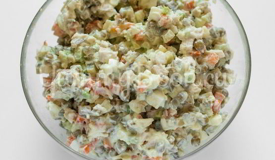 салат оливье без майонеза и картофеля