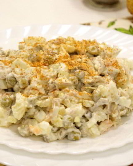 Рецепт салата оливье с индейкой