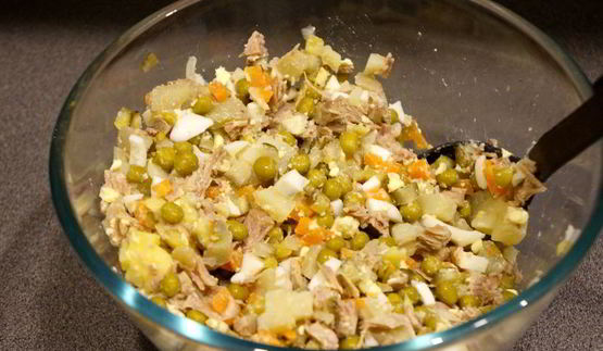 салат оливье с индейкой