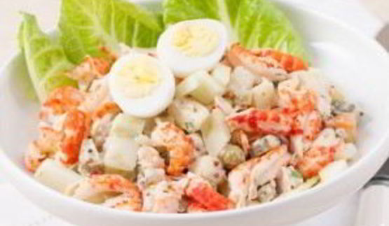 салат оливье с раковыми шейками